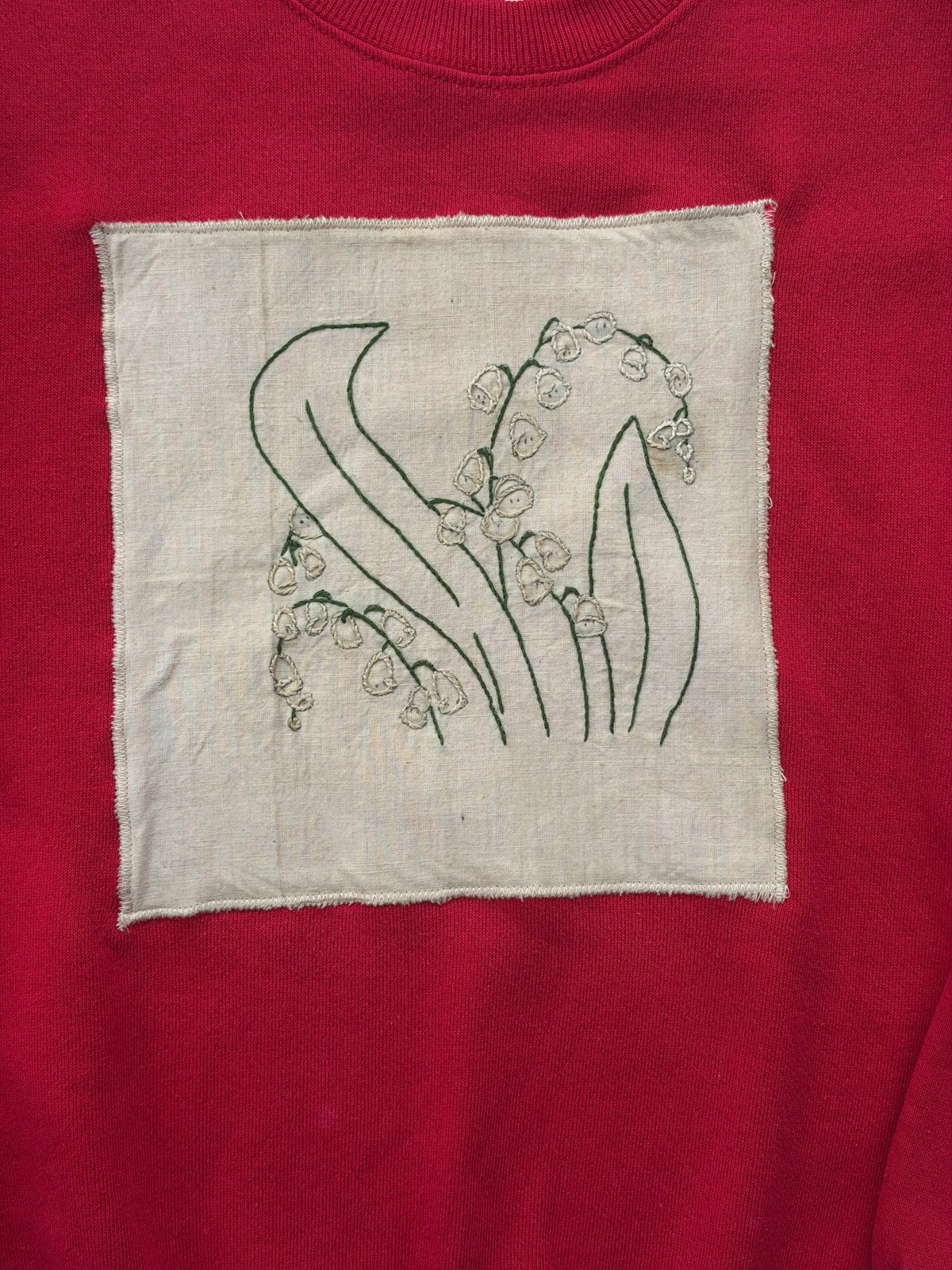 S Lily of the Valley embroidery sweatshirt