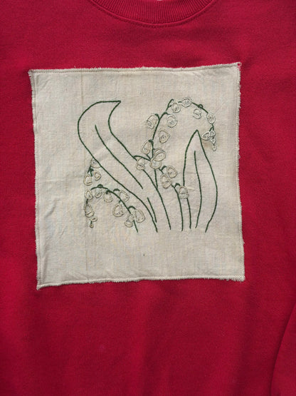 S Lily of the Valley embroidery sweatshirt