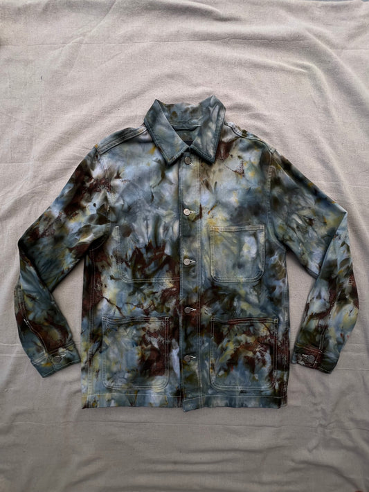 M unisex ice dyed denim chore coat